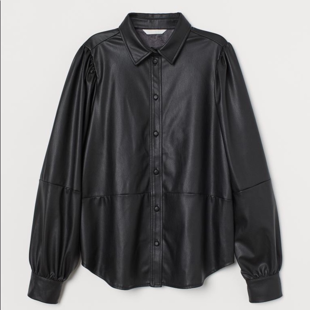 H&M Faux Leather Shirt size XXL